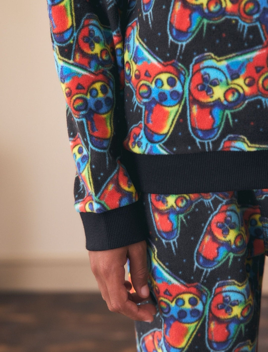 Multi Bright Gamer Printed Cosy Fleece Pyjamas