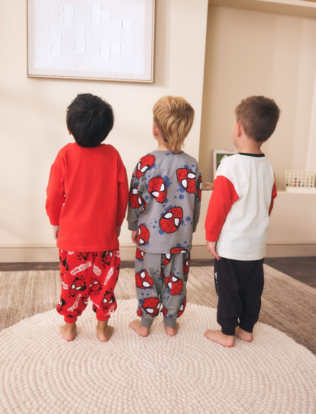 Red/Black/Grey Spiderman Long Sleeve Jogger Pyjamas 3 Pack