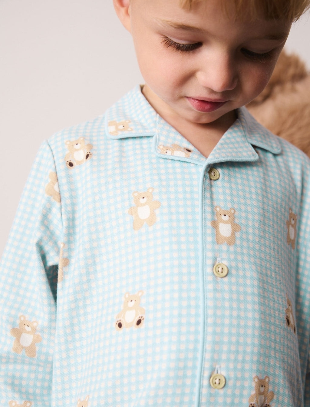 Blue/Brown Bear Button Down Pyjamas