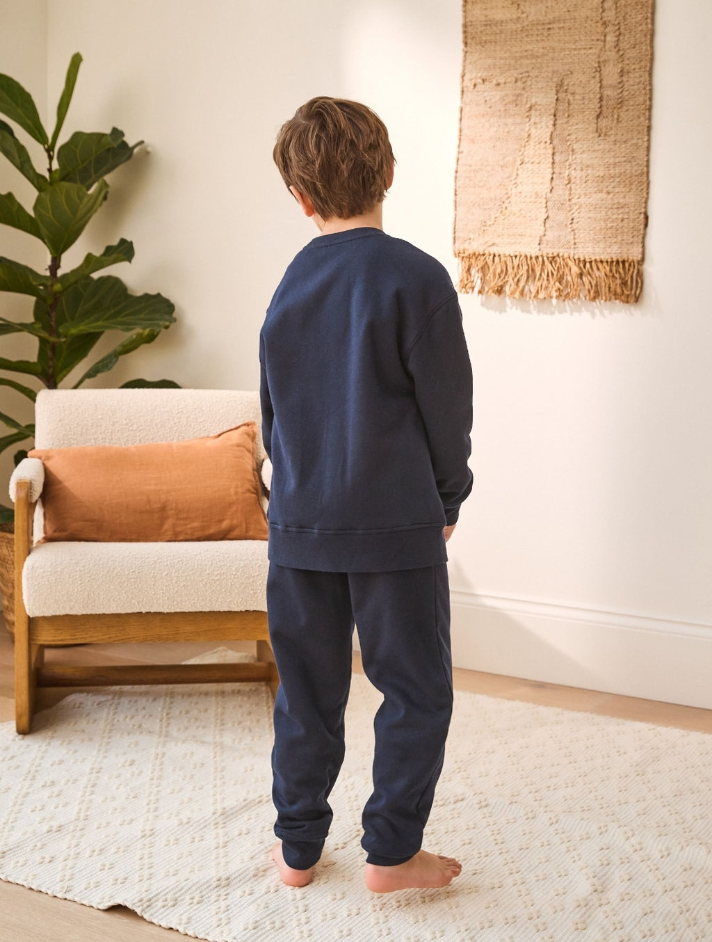 Navy Single Cosy Fleece Pyjamas