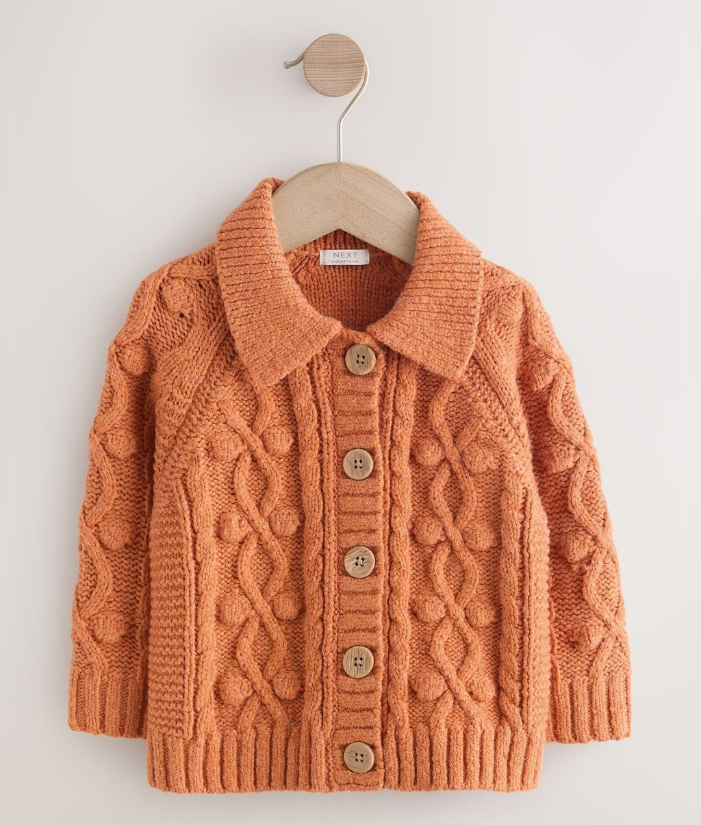 Pumpkin Chunky Bobble Cardigan