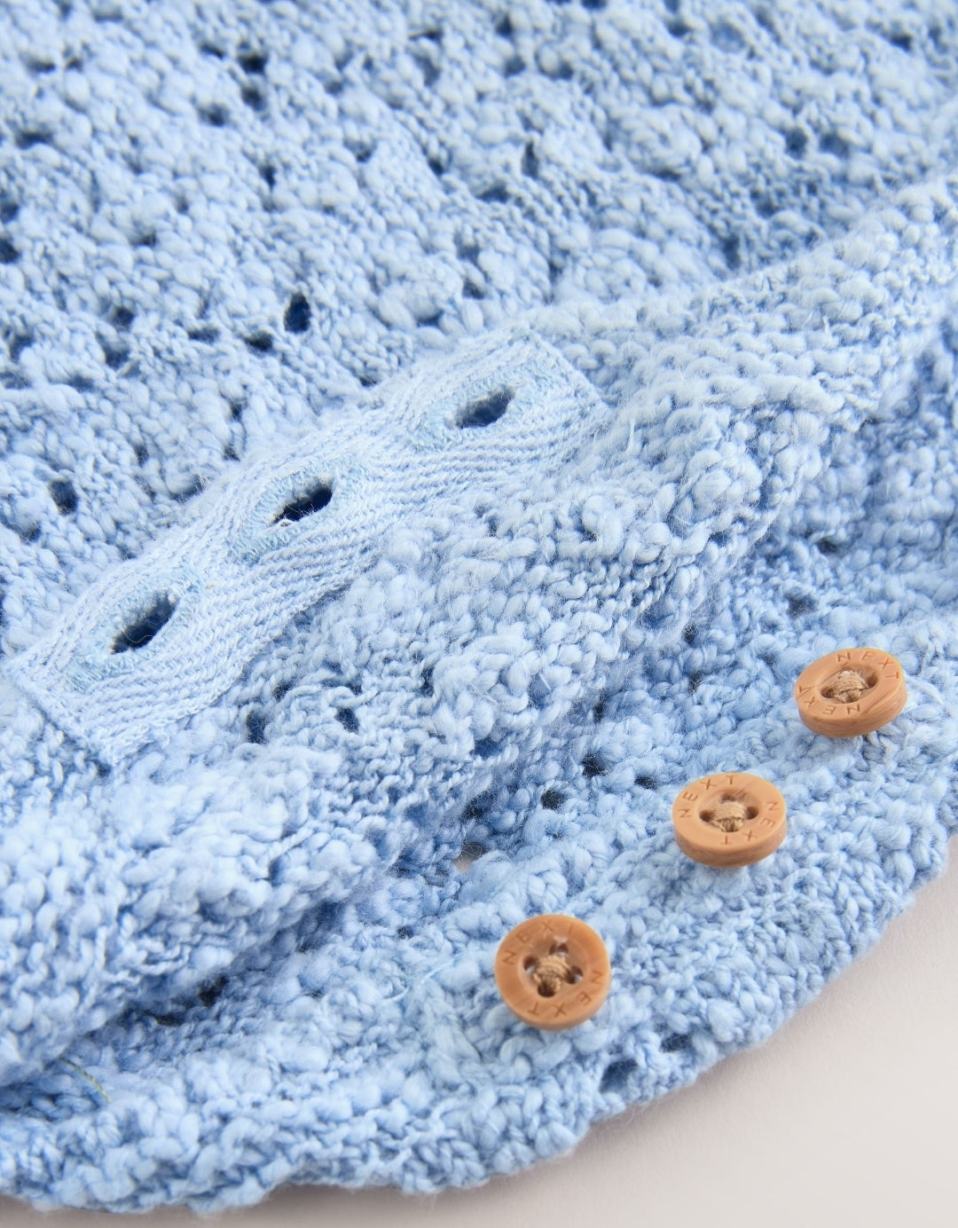 Blue Daisy Knitted Baby Romper