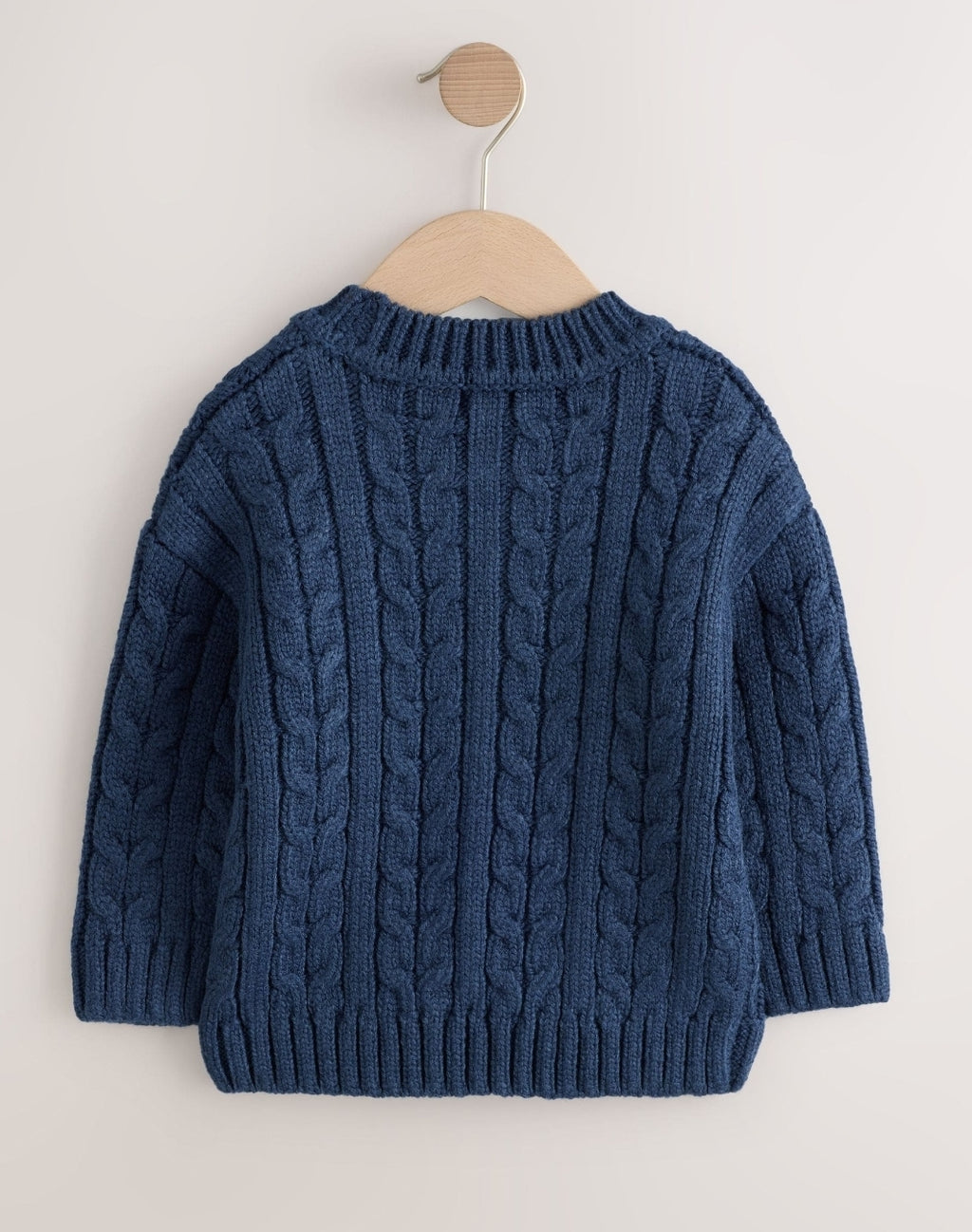 Navy Cable Knit Crew Neck Jumper