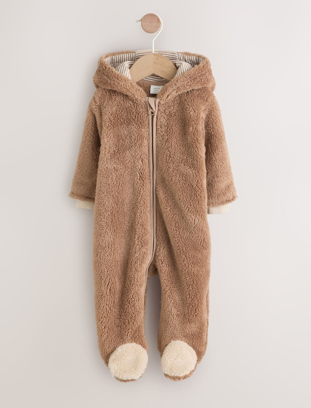 Brown Hamish Hooded Baby
Fleece Pramsuit