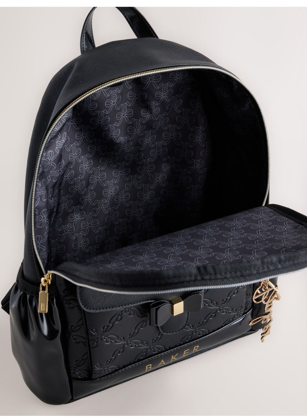 Baker by Ted Baker Back to School Black 
Embossed Bow Backpack