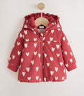 Red and White Heart Printed
Hooded Padded Baby Jacket