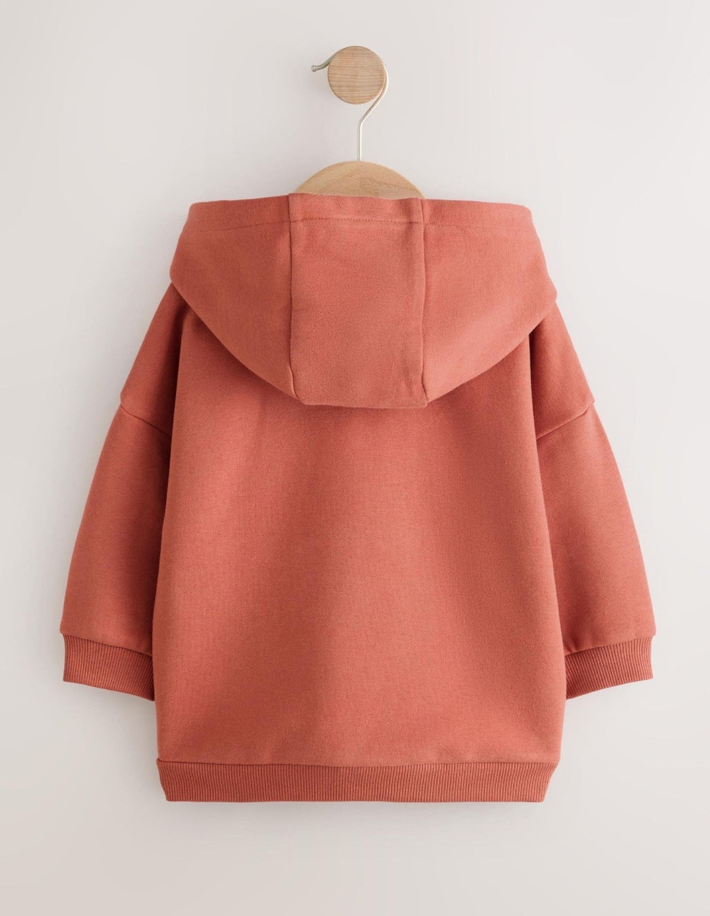 Tan Brown Printed Zip Up Hoodie