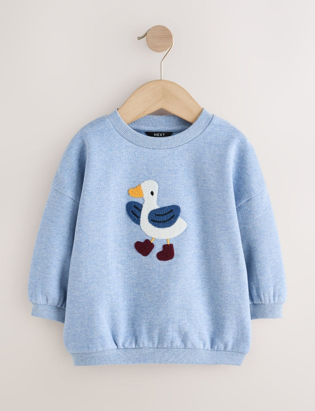 Light Blue Goose Printed Crew Neck Sweat Top