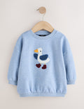 Light Blue Goose Printed Crew Neck Sweat Top