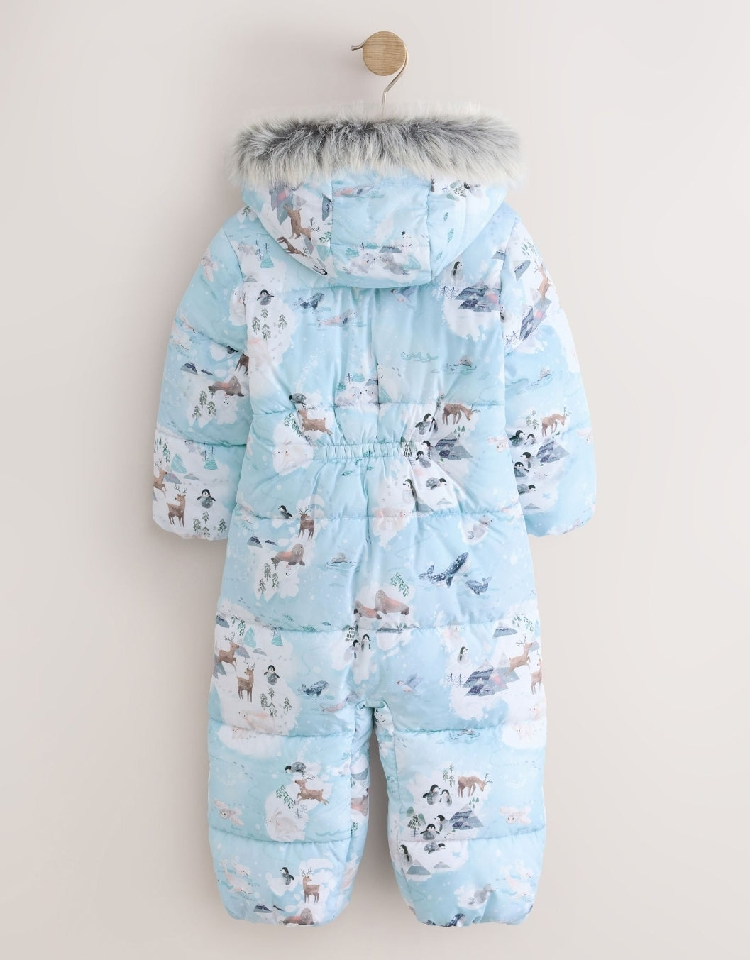 Blue Winter Scene Print Shower Resistant Snowsuit