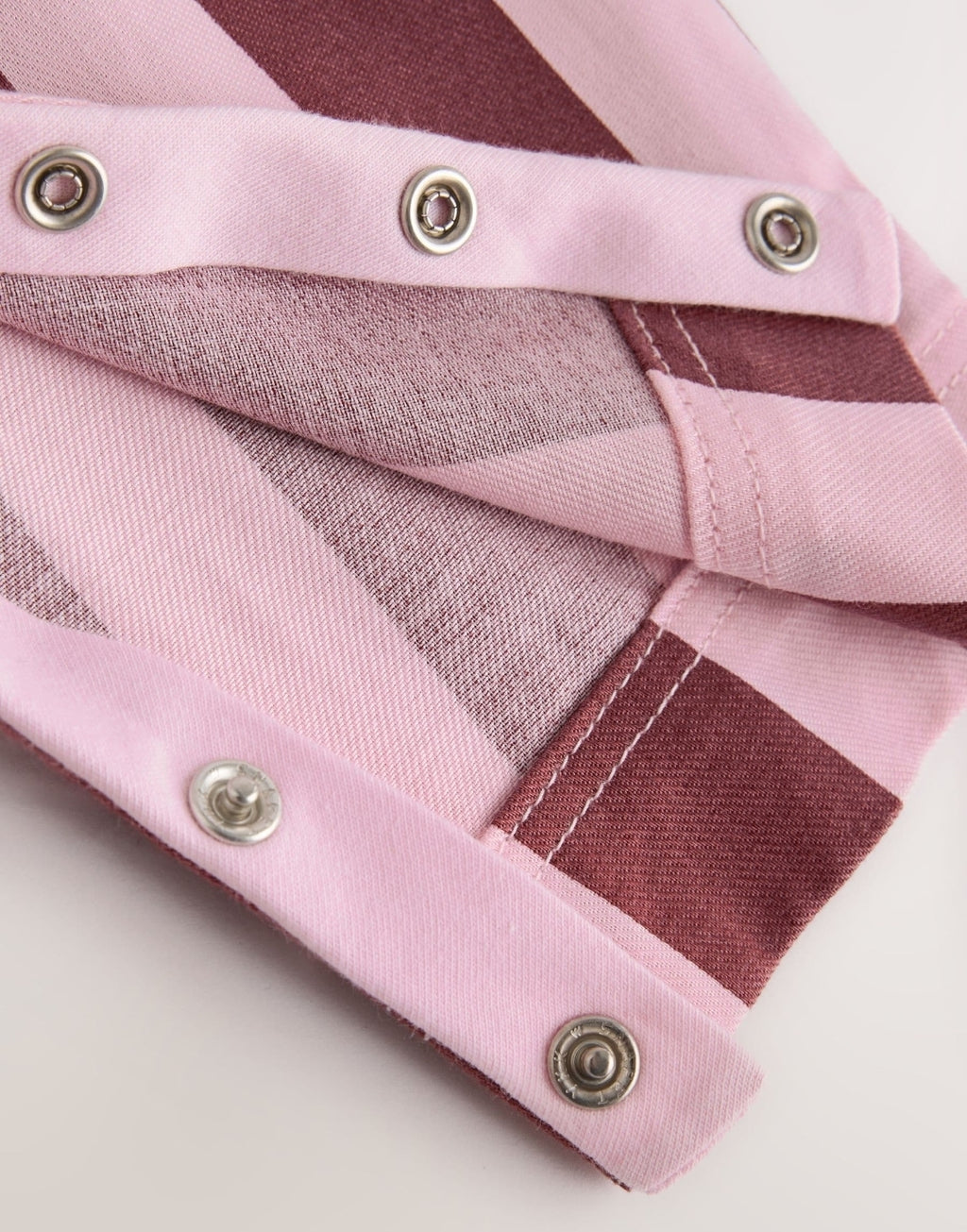 Pink/Burgundy Stripe Baby Long Sleeve Bodysuit And Woven Dung