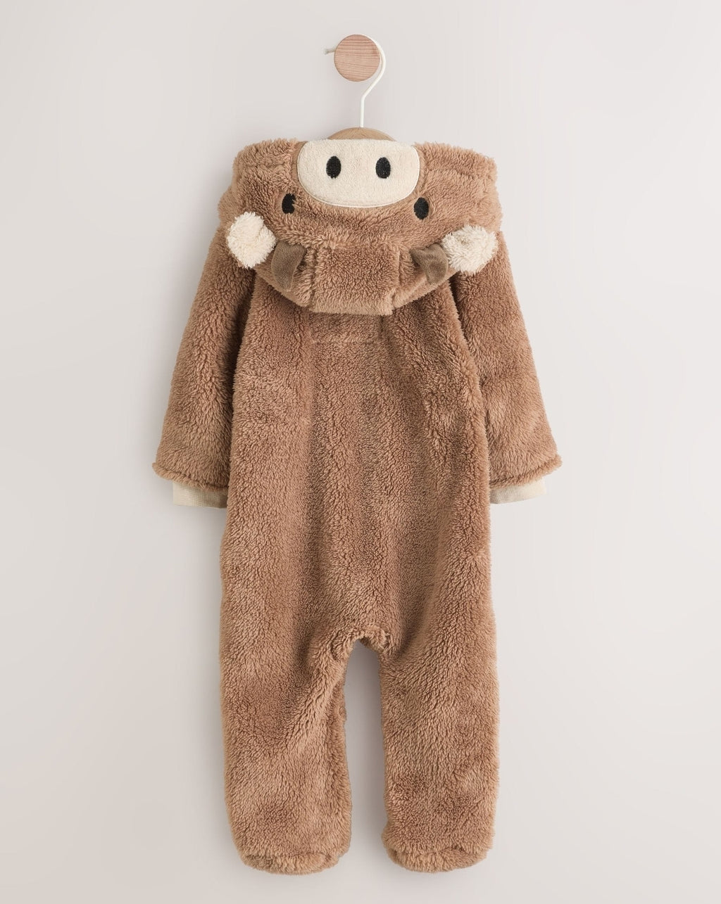 Brown Hamish Hooded Baby
Fleece Pramsuit