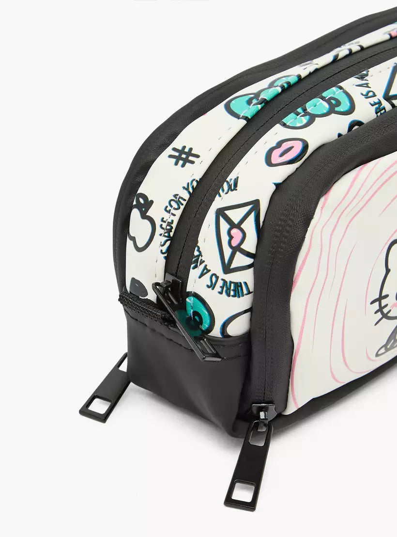 Sanrio Hello Kitty Print Pencil Pouch with 3 Compartments