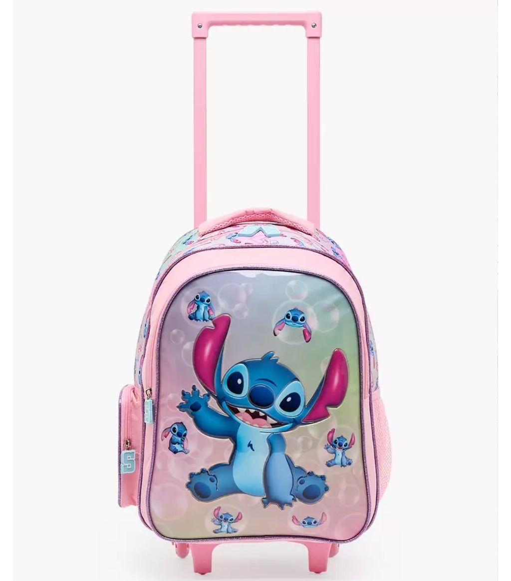 Disney Stitch Print 5-Piece School Trolley Bag Set 16 inch