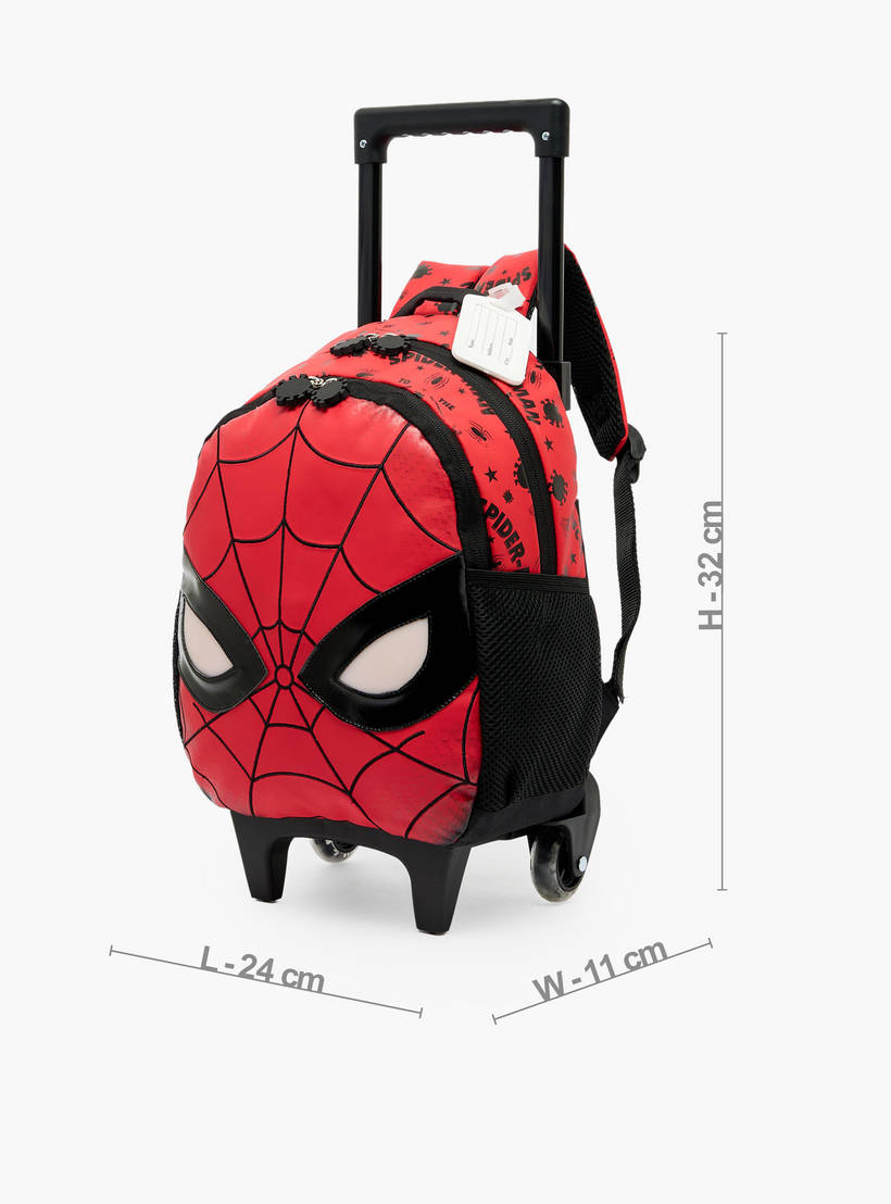 Spiderman Print Light Up Trolley Bag 14 inches