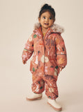 Orange Characters Waterproof Printed Snowsuit
