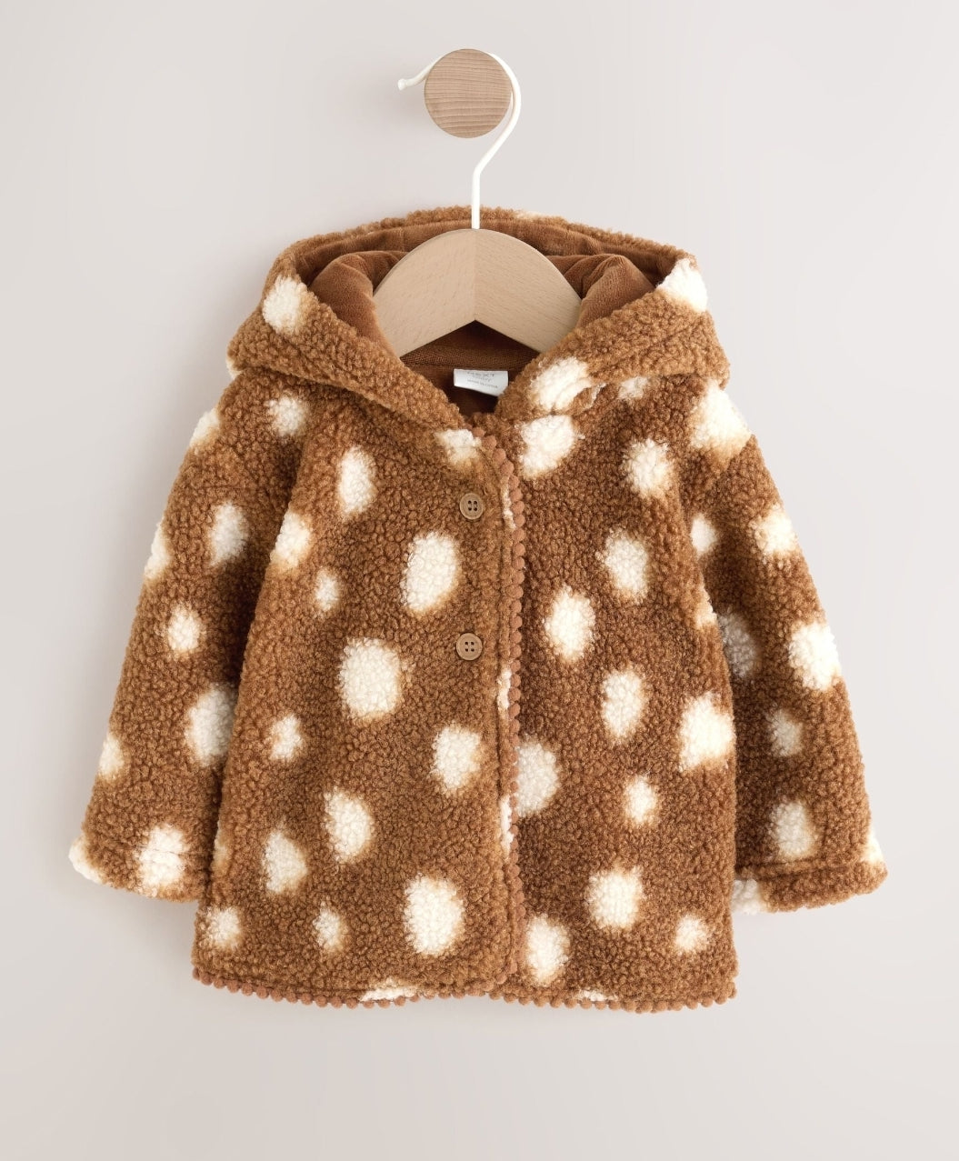 Brown Spot Borg Hooded Baby
Jacket