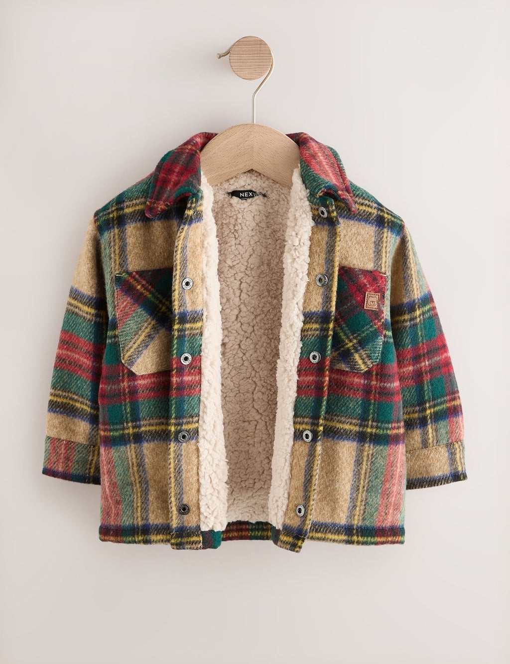 Red/Green Check Borg Lined Shacket