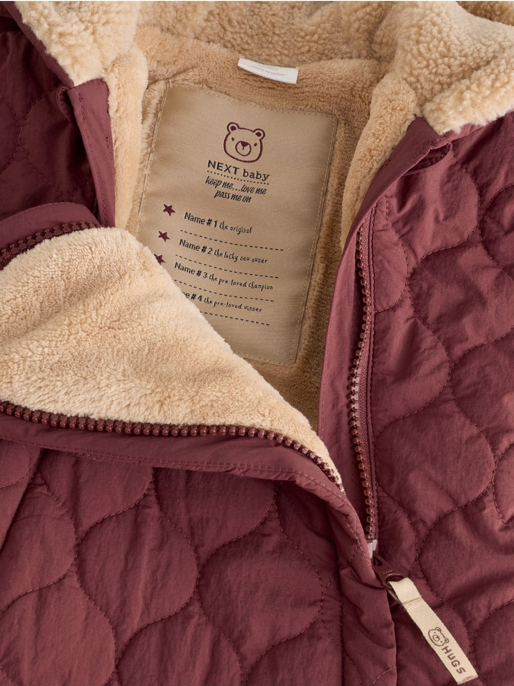 Burgundy Red Quilted Hooded
Nylon Baby All-In-One