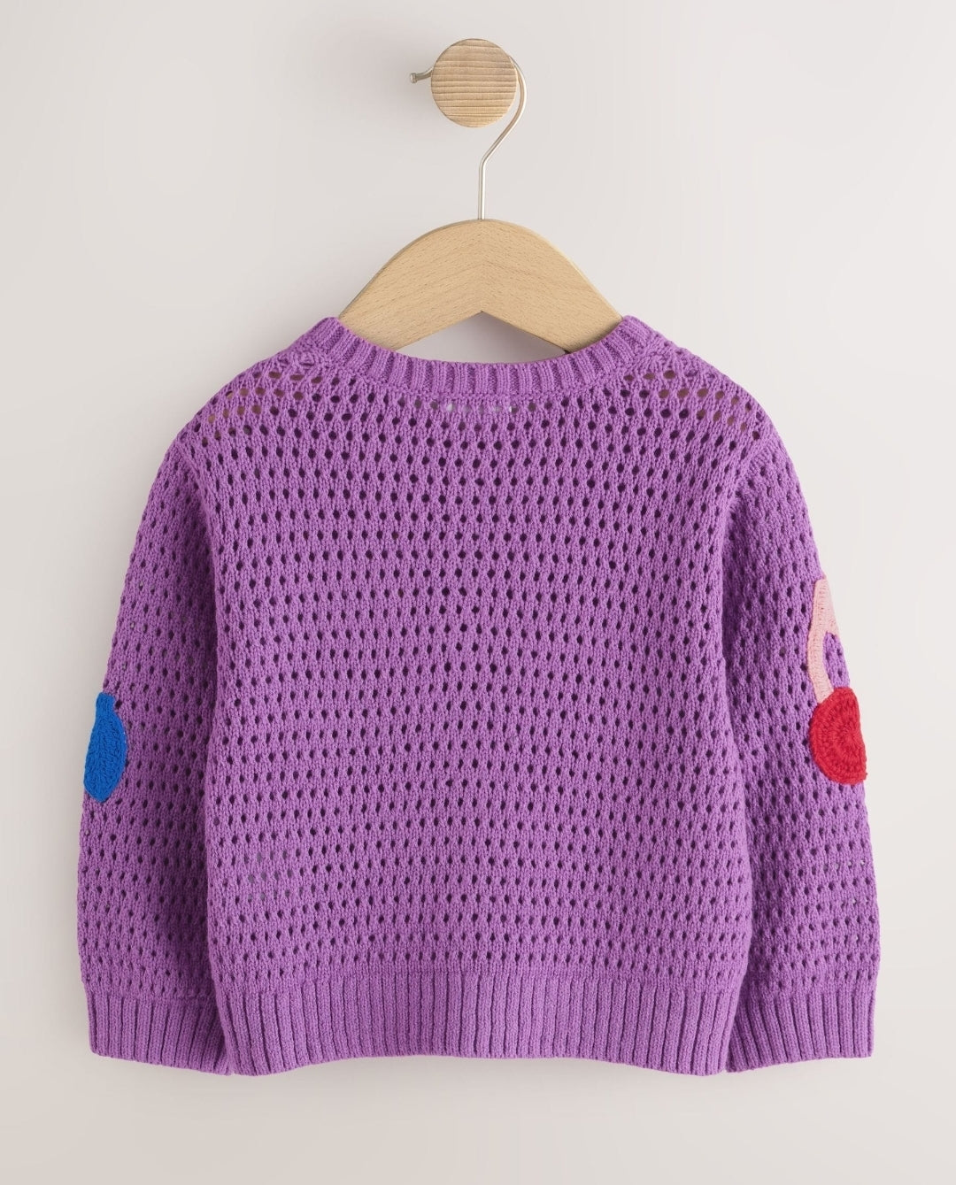 Purple Cherry Crochet Cardigan