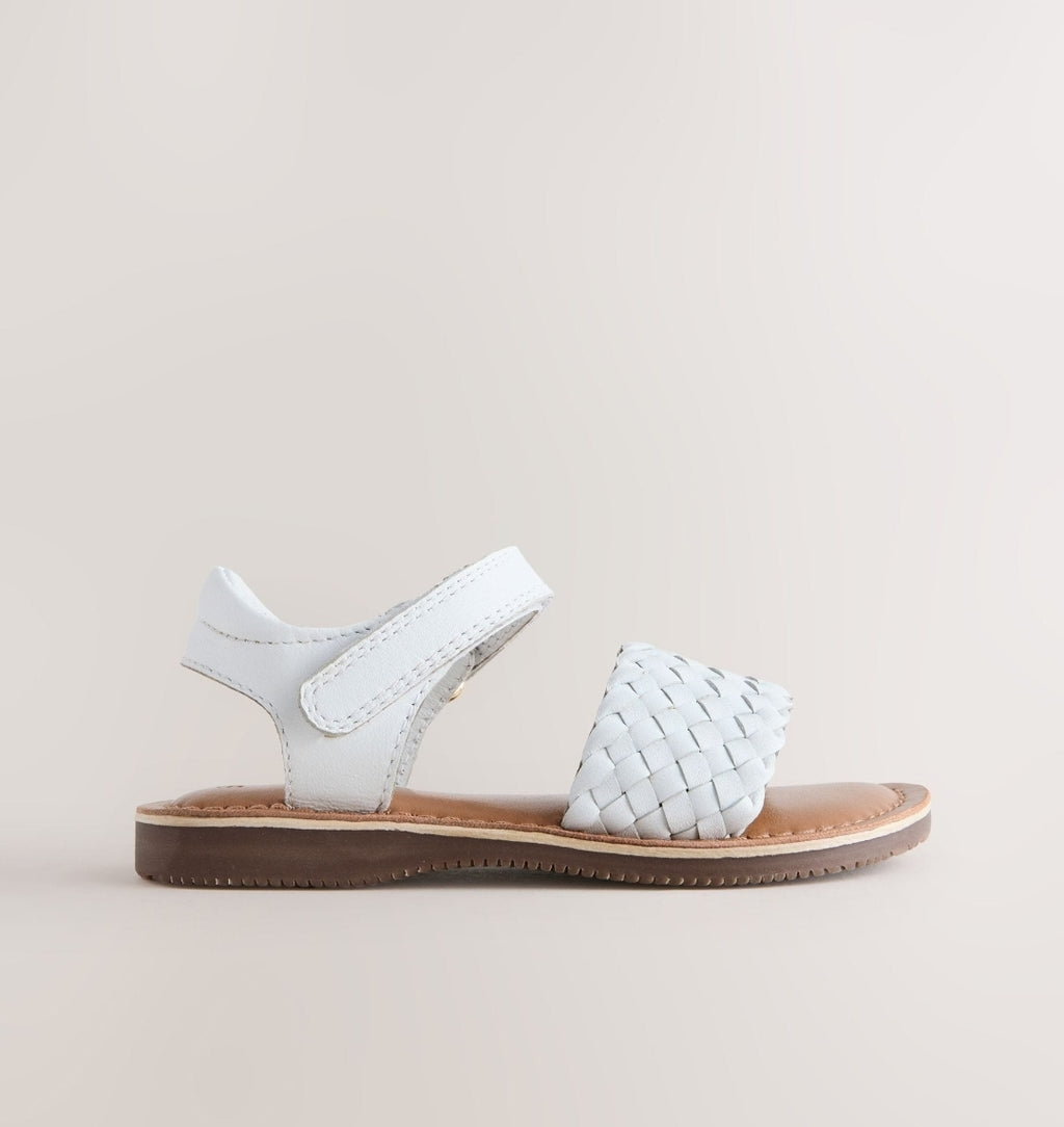 White Standard Fit (F) Leather
Twist Sandals with Touch Fasteni...