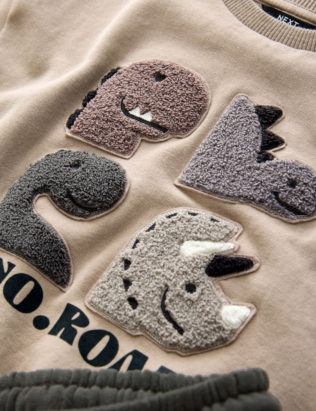 Grey and Charcoal Dinosaur Spike Single Sweatshirt and Joggers Set