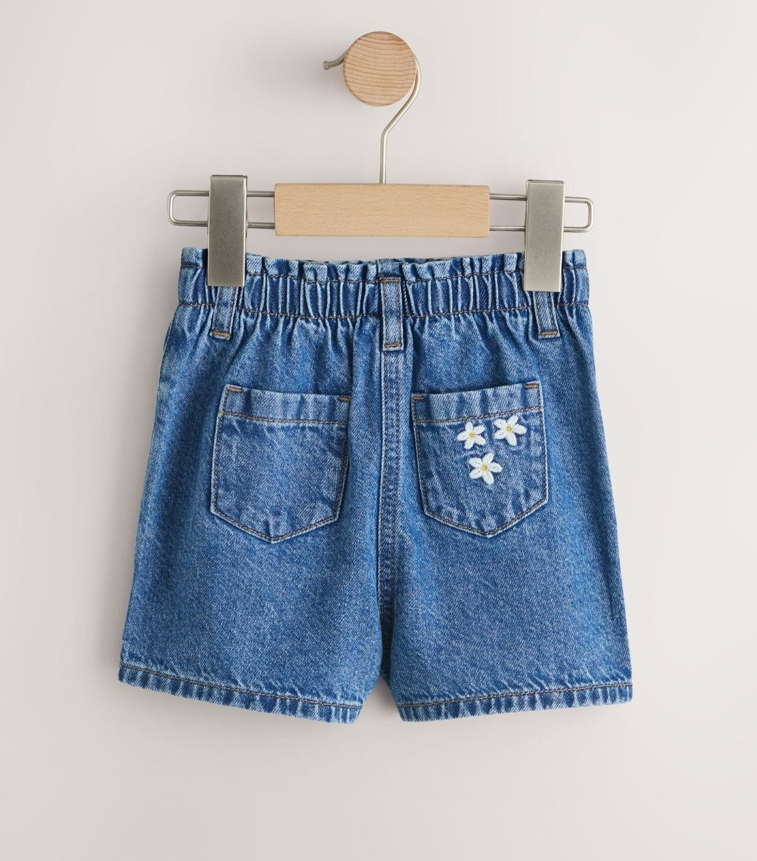 Mid Blue Denim Fruit Character Pullon Shorts