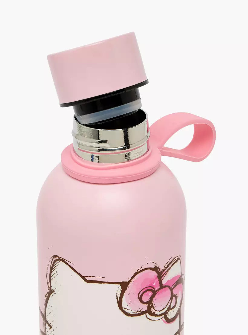 Sanrio Hello Kitty Print Stainless Steel Water Bottle with Loop Handle