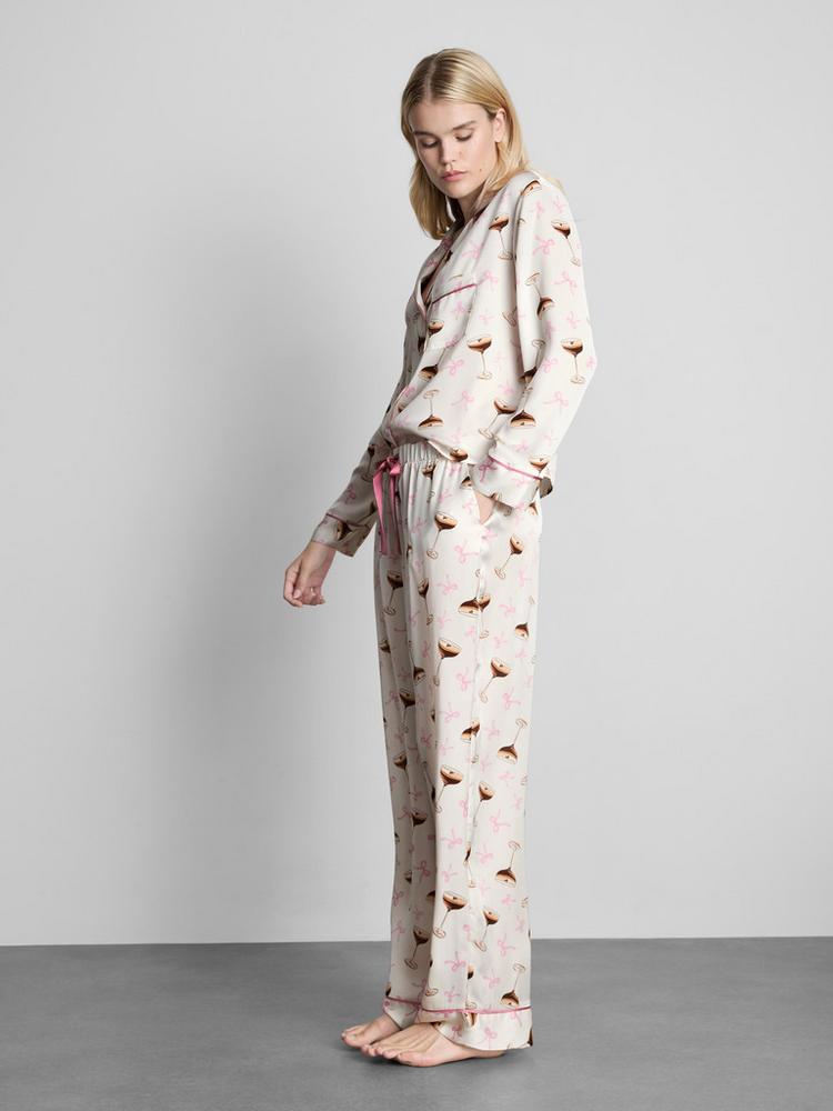 Printed Satin Boyfriend Pyjamas