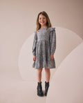 Black/White Long Sleeve Ruffle
Dress