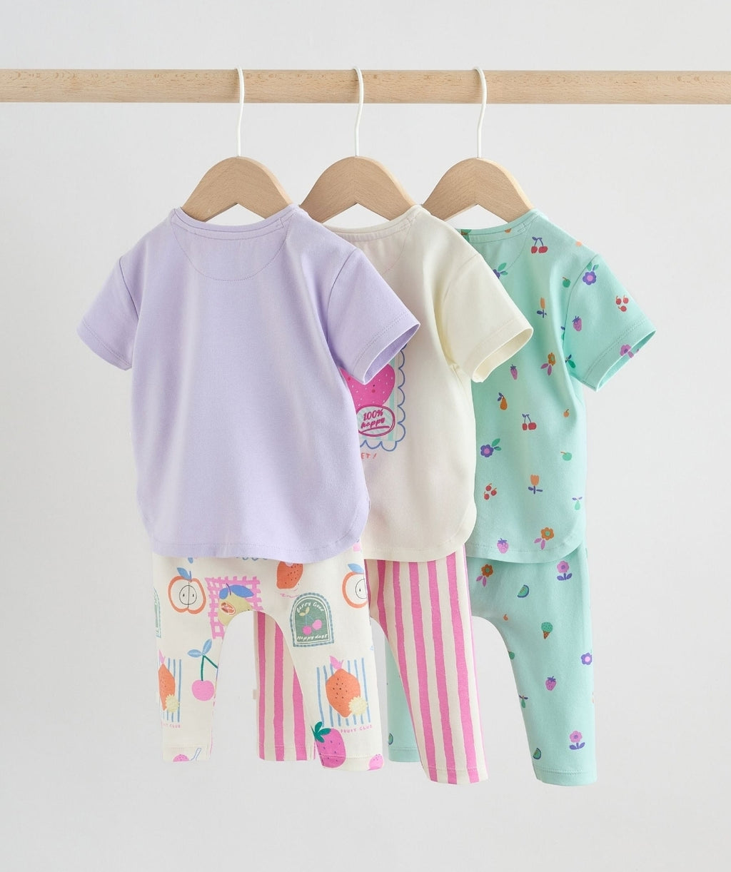 Purple Character Short Sleeve Top and Leggings Baby Set 6 Piece
