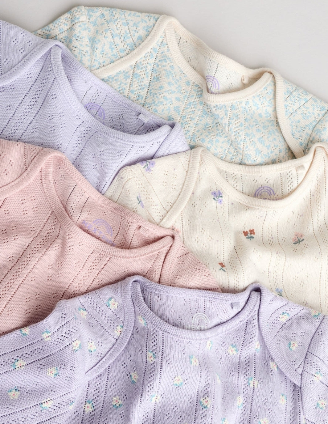 Purple Long Sleeve Baby Bodysuits
5 Pack