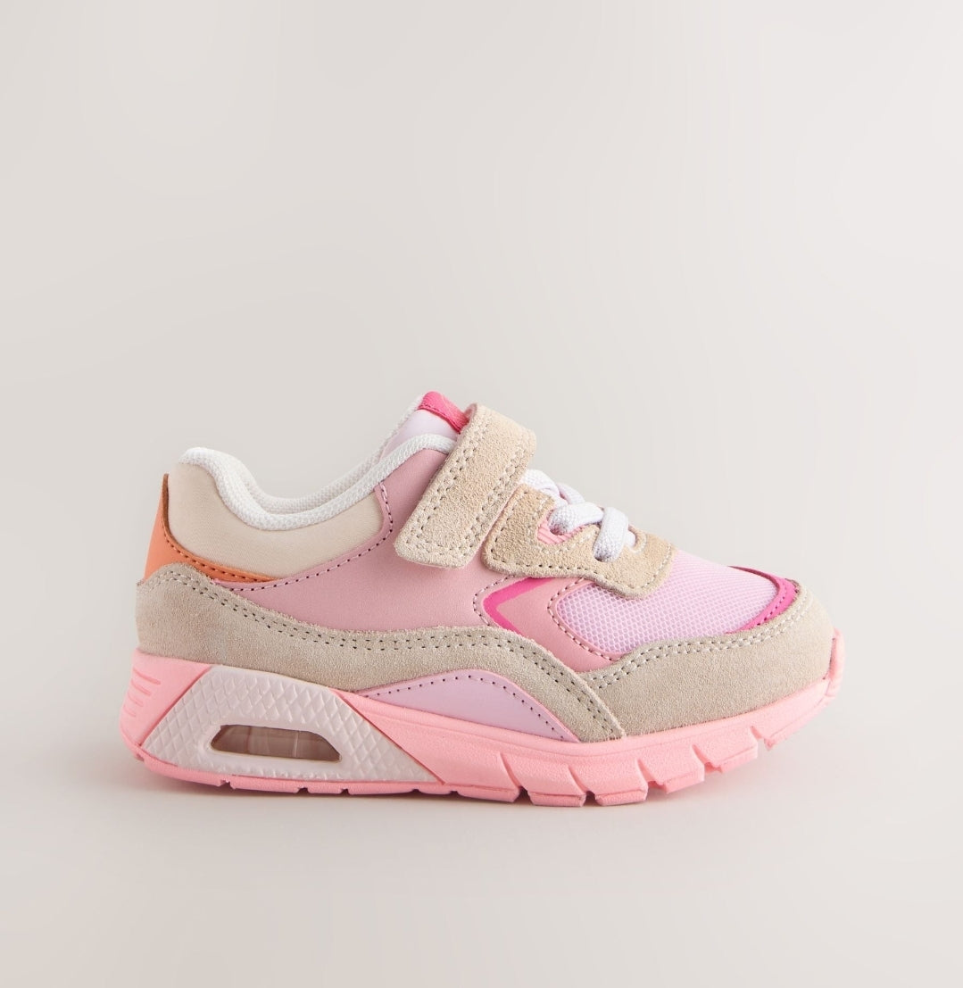 Pink Elastic Lace Chunky Trainers