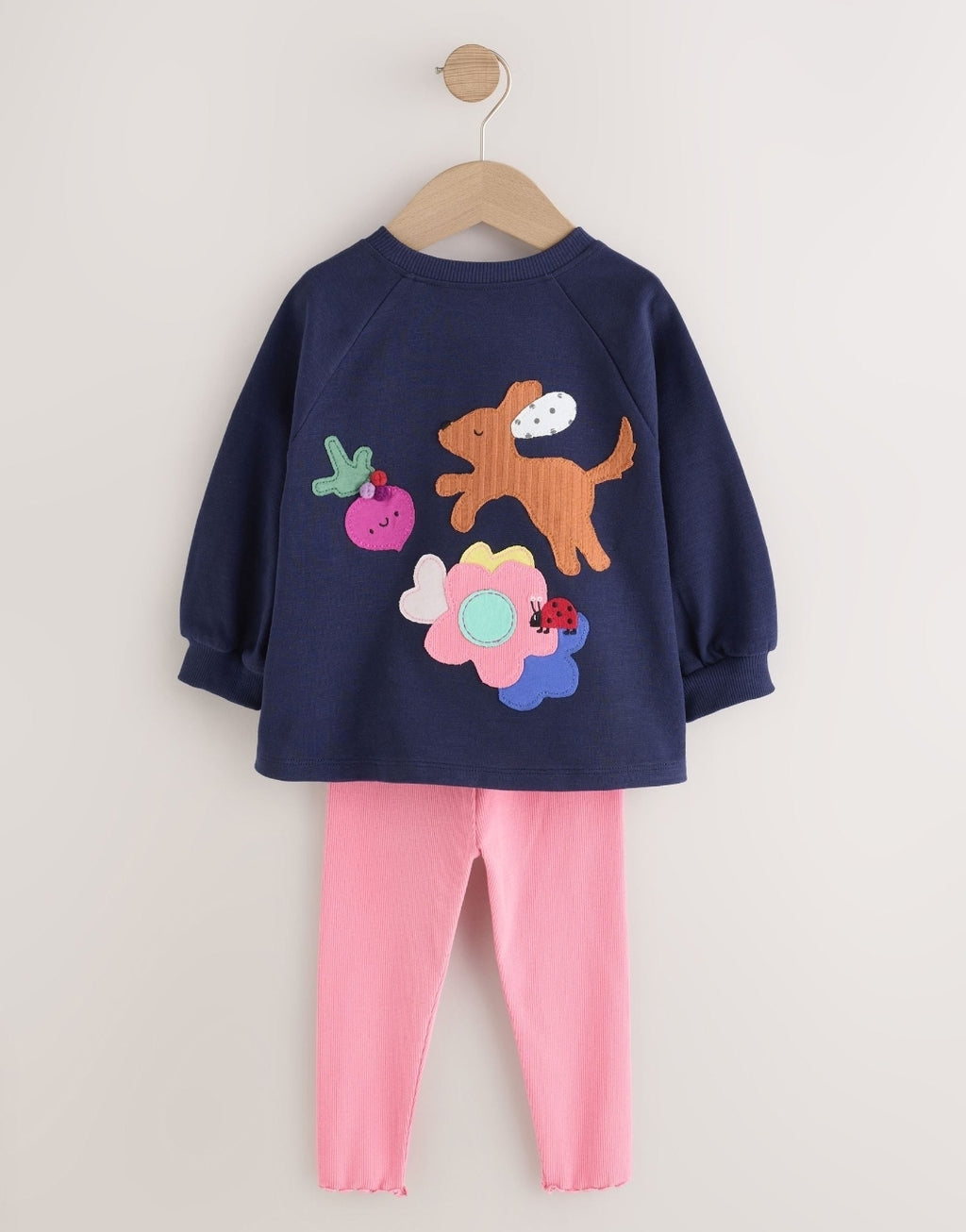Navy Dog Long Sleeve Top and Leggings Set