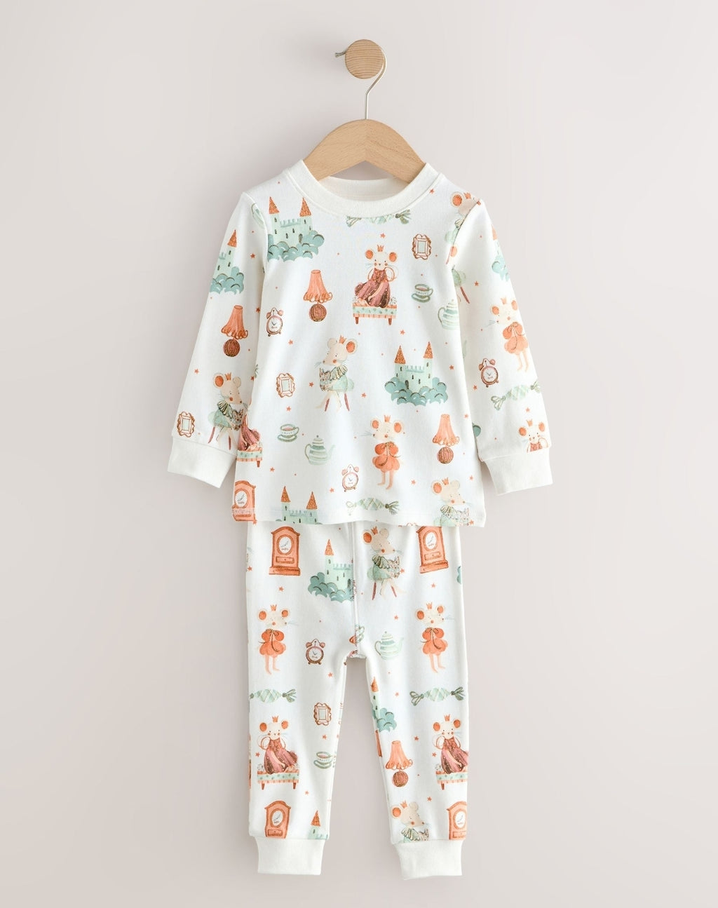 Ecru/Peach Snuggle Pyjamas 3 Pack