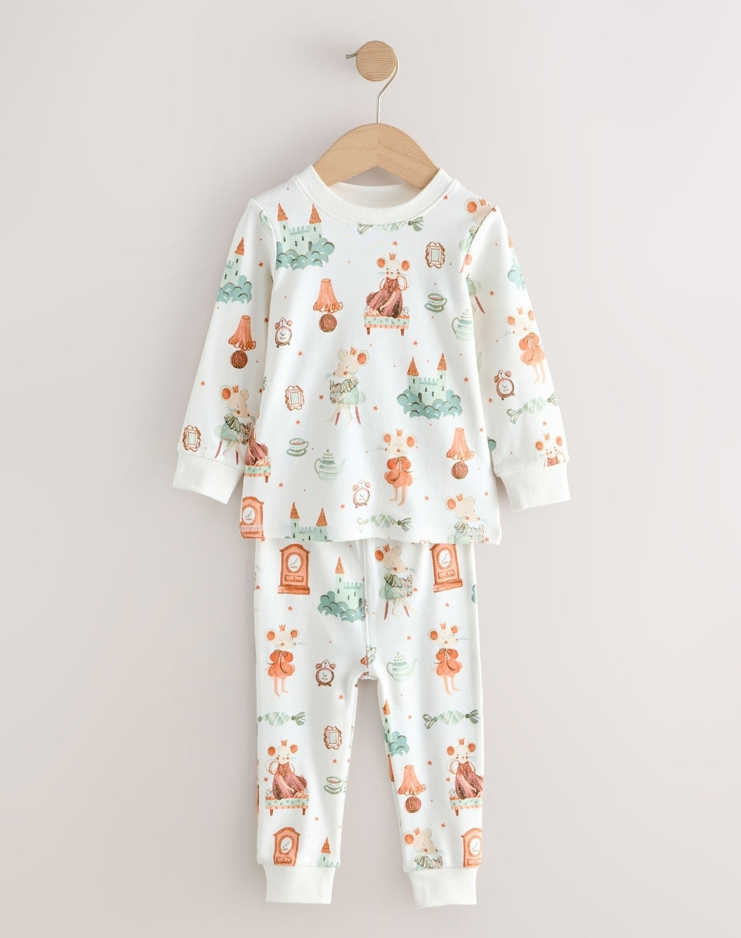 Ecru/Peach Snuggle Pyjamas 3 Pack