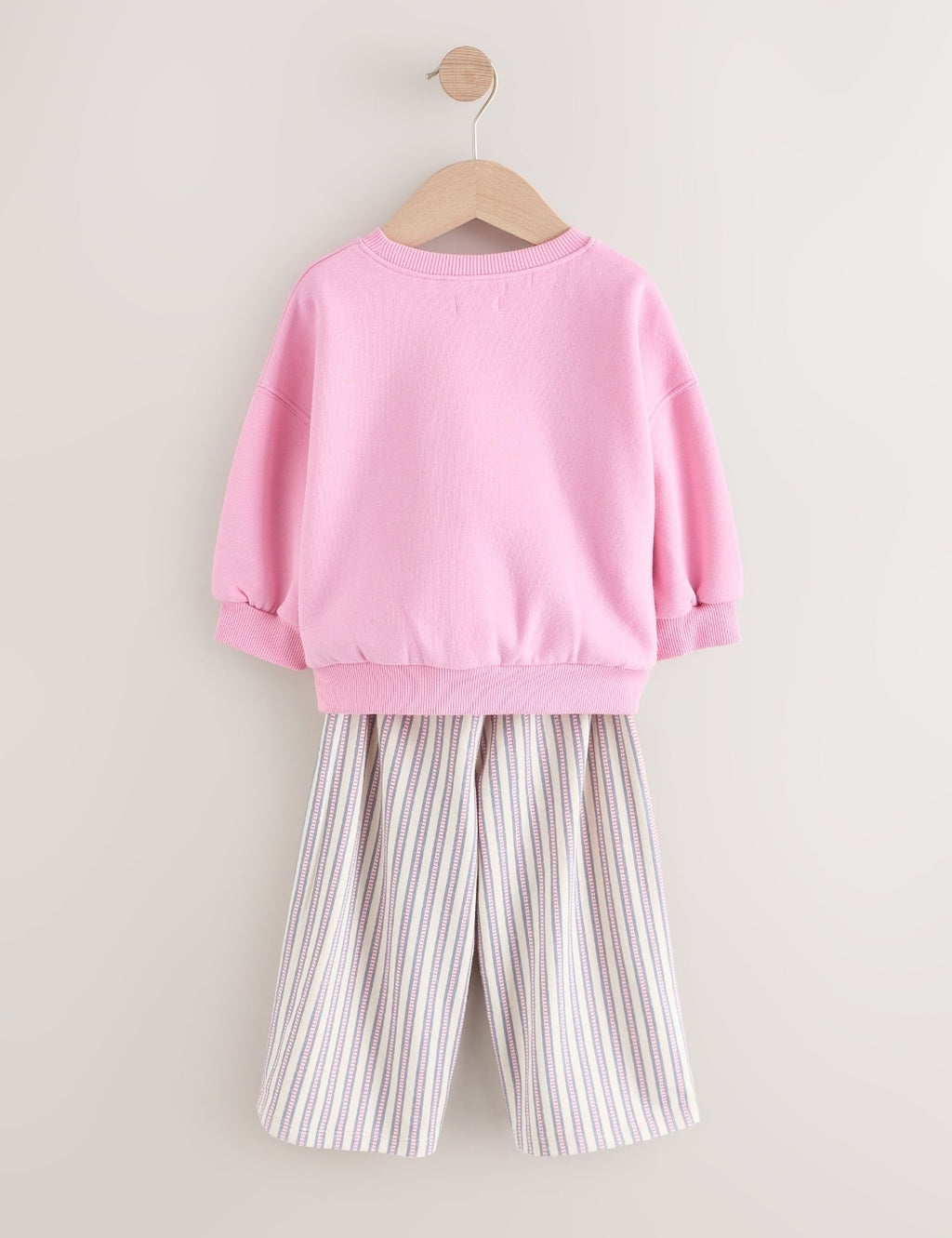 Pink Sweatshirt & Wide Leg Trousers Set
