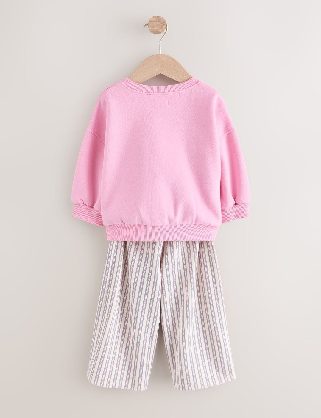 Pink Sweatshirt & Wide Leg Trousers Set