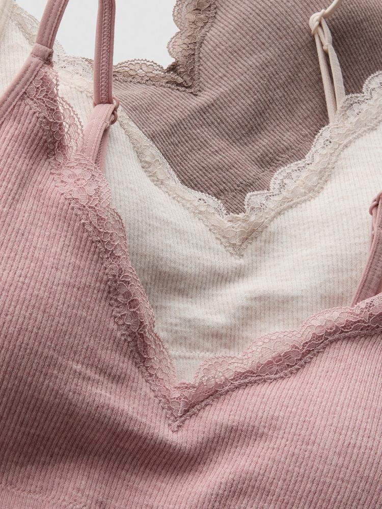 Primark 3pk Lace Trim V-Neck Bralettes