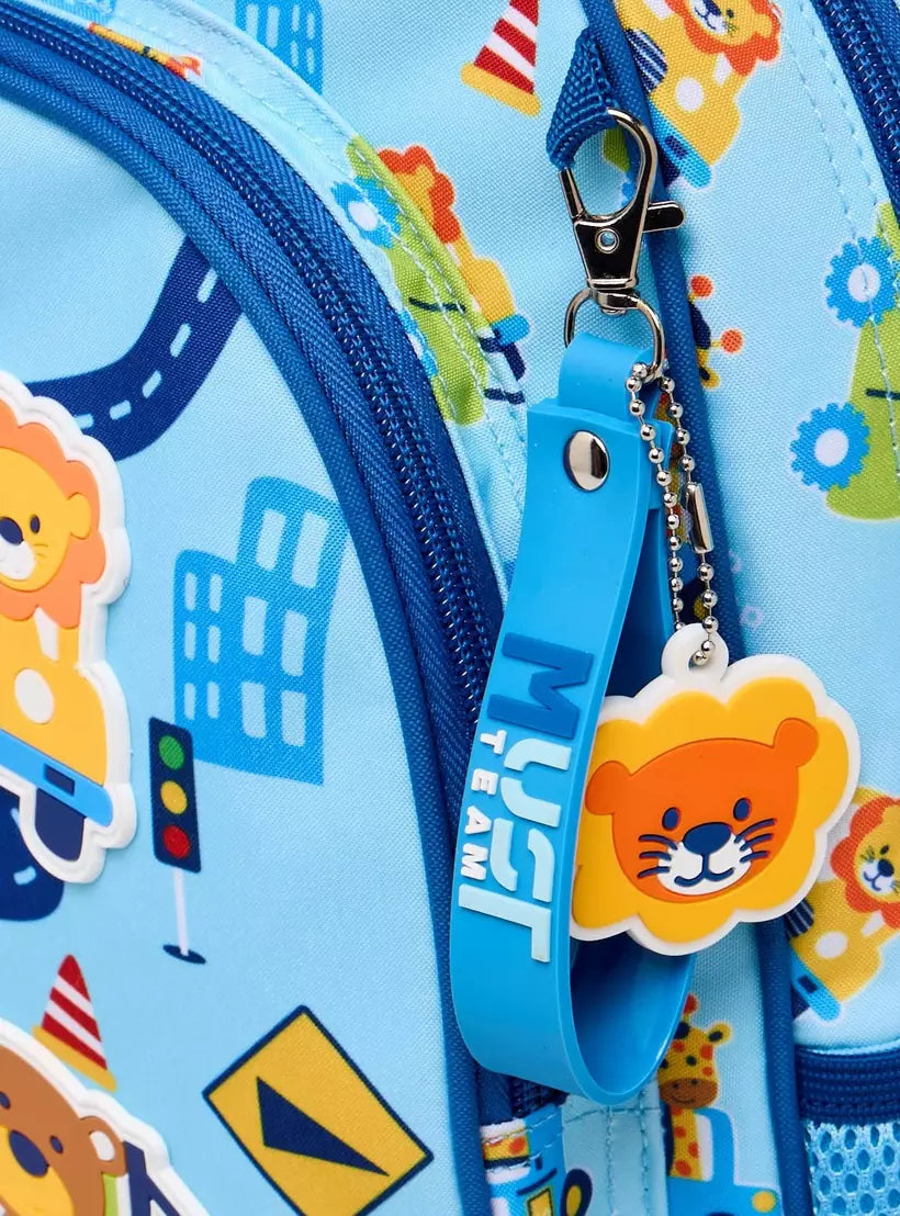 MustTeam Printed Backpack for Boys 12 inches
