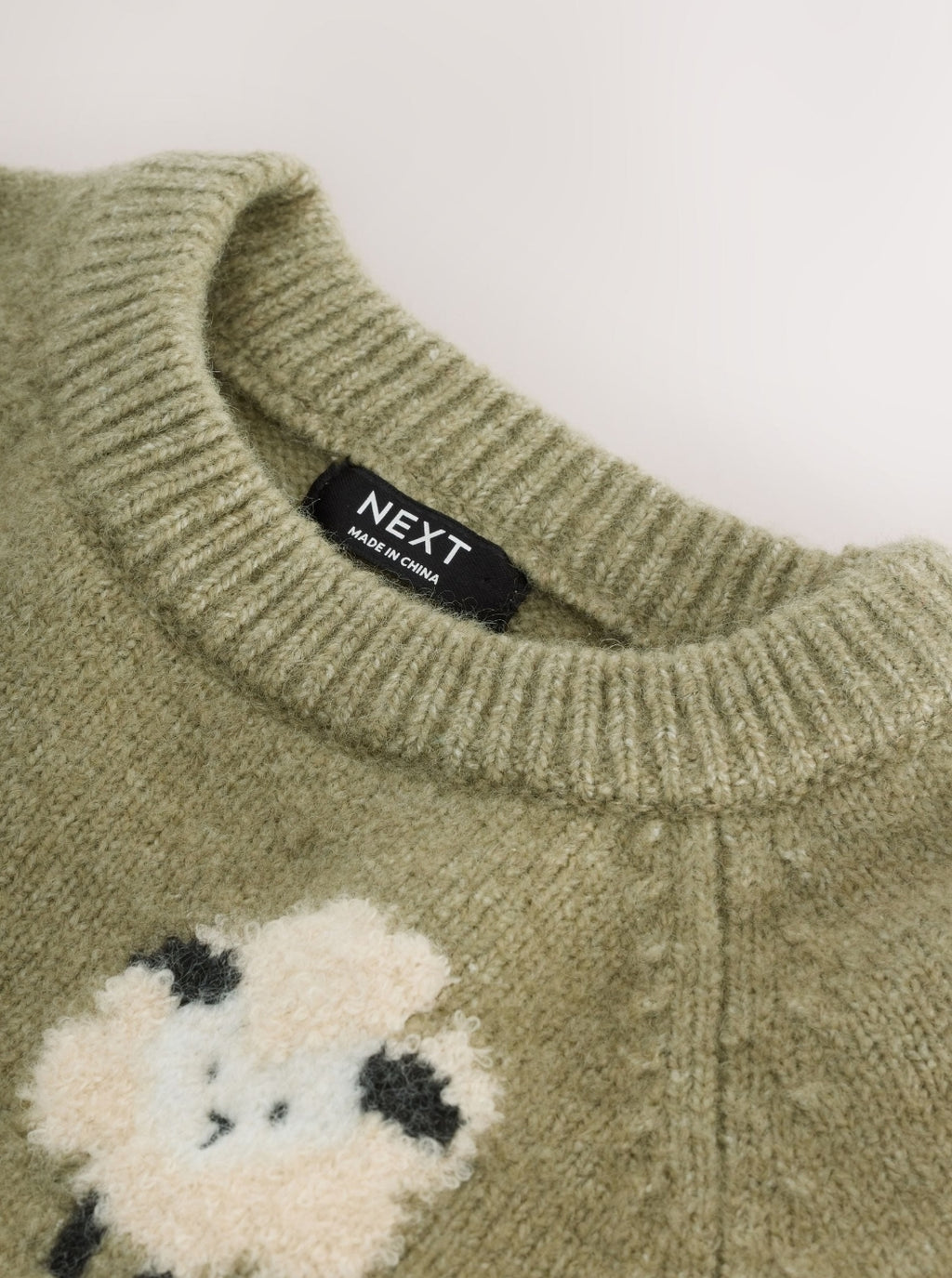 Green Sheep Knitted Crew Neck Jumper