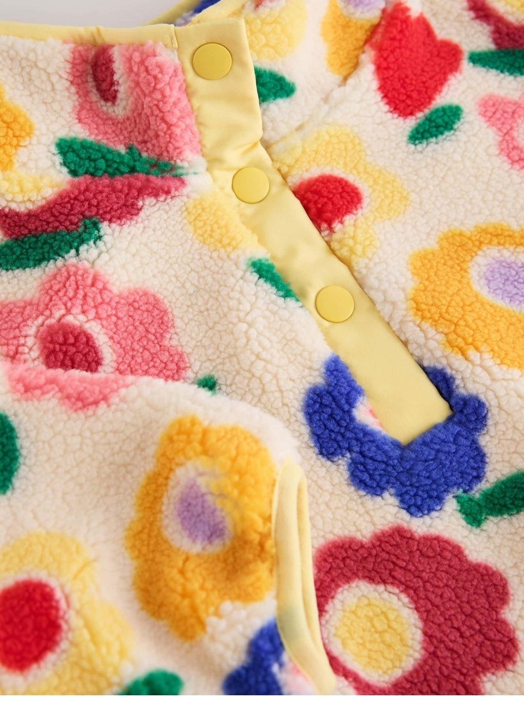 Yellow Flower Half Zip Fleece