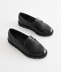 Black Matt School Leather Loafers
