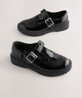 Black Chunky T-Bar School Shoes