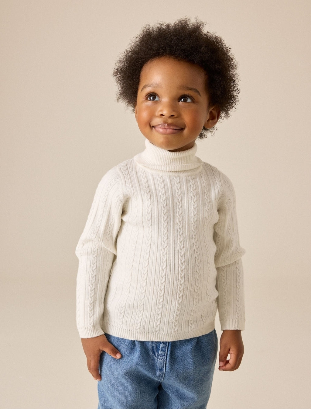 White Roll Neck Jumper