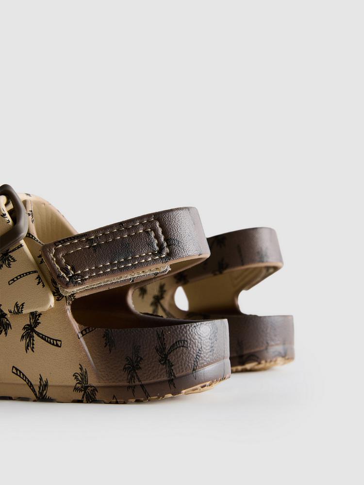 Printed Double Buckle Strap Sandals
