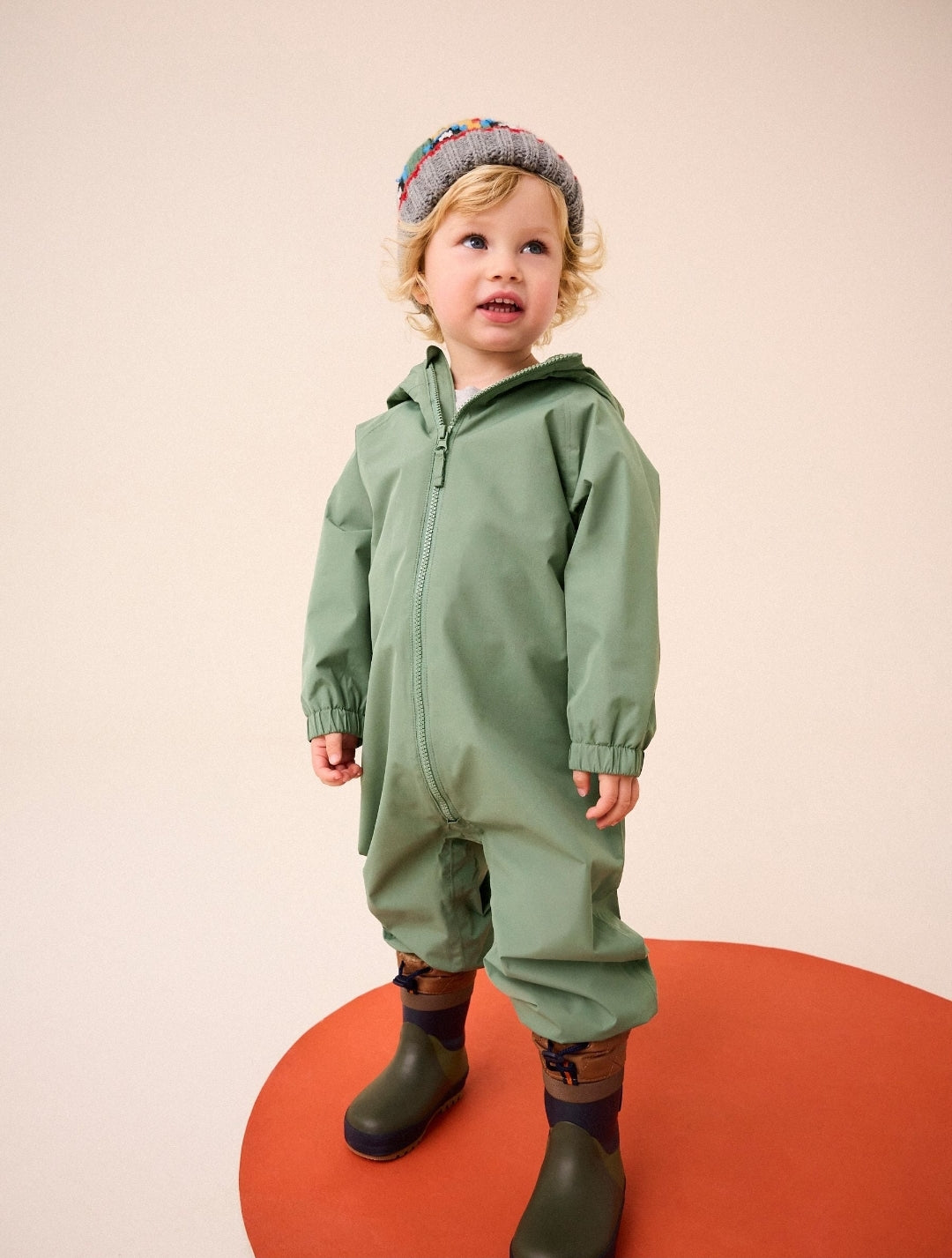Khaki Green Waterproof Fleece Lined Puddlesuit