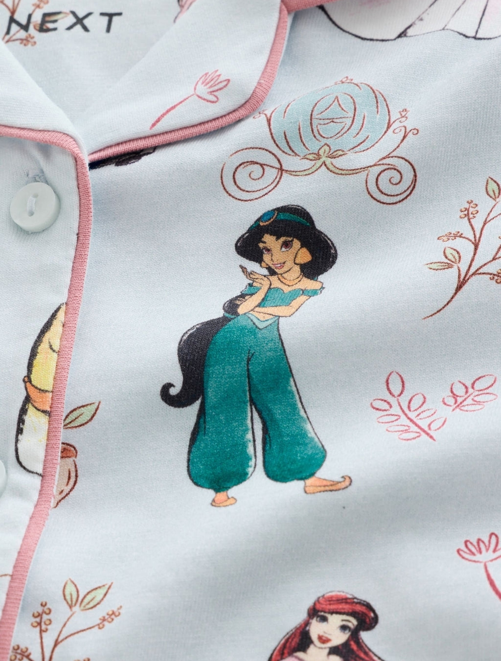 Blue Disney Princess Jersey Button Through Pyjamas