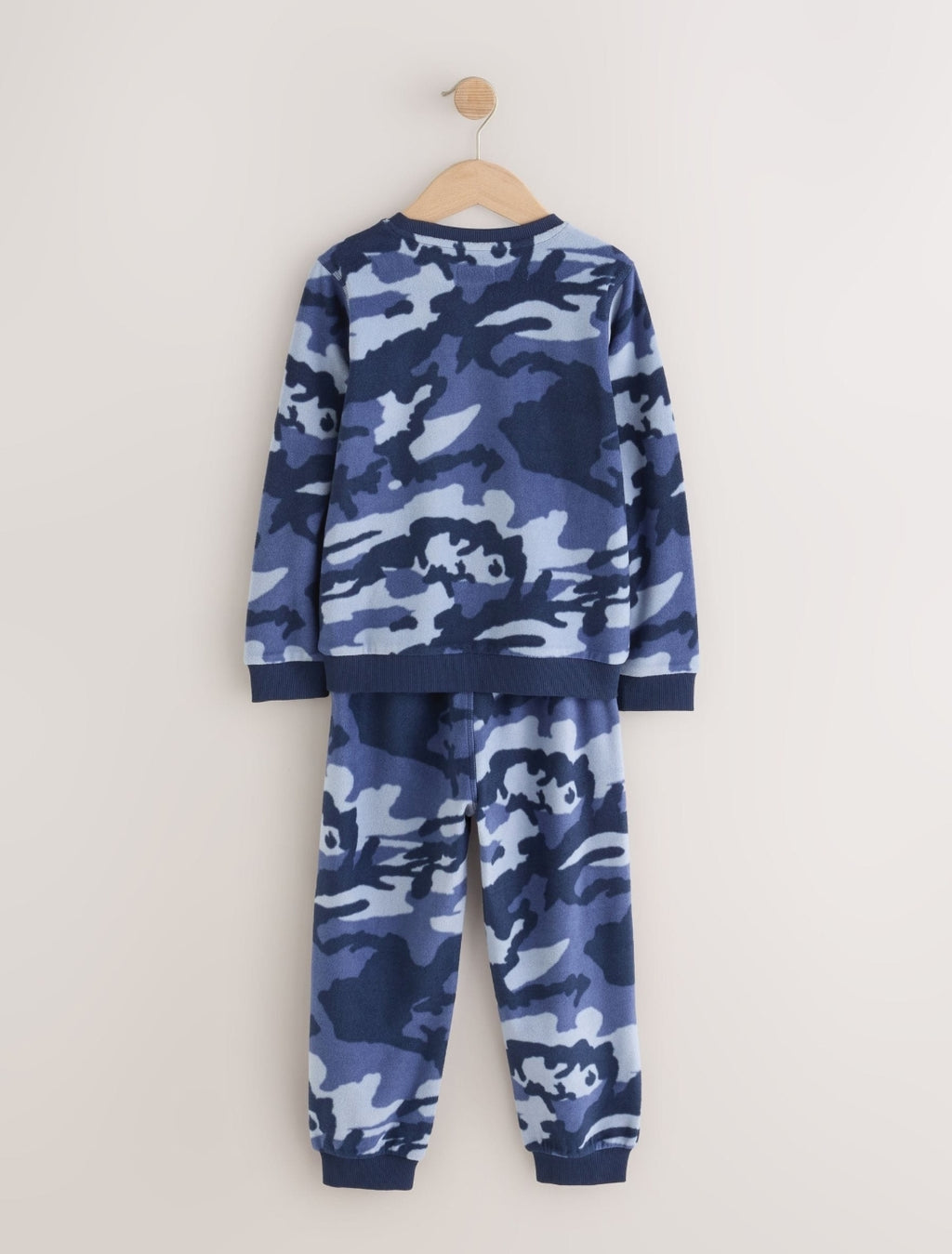 Blue Camo Printed Cosy Fleece Pyjamas