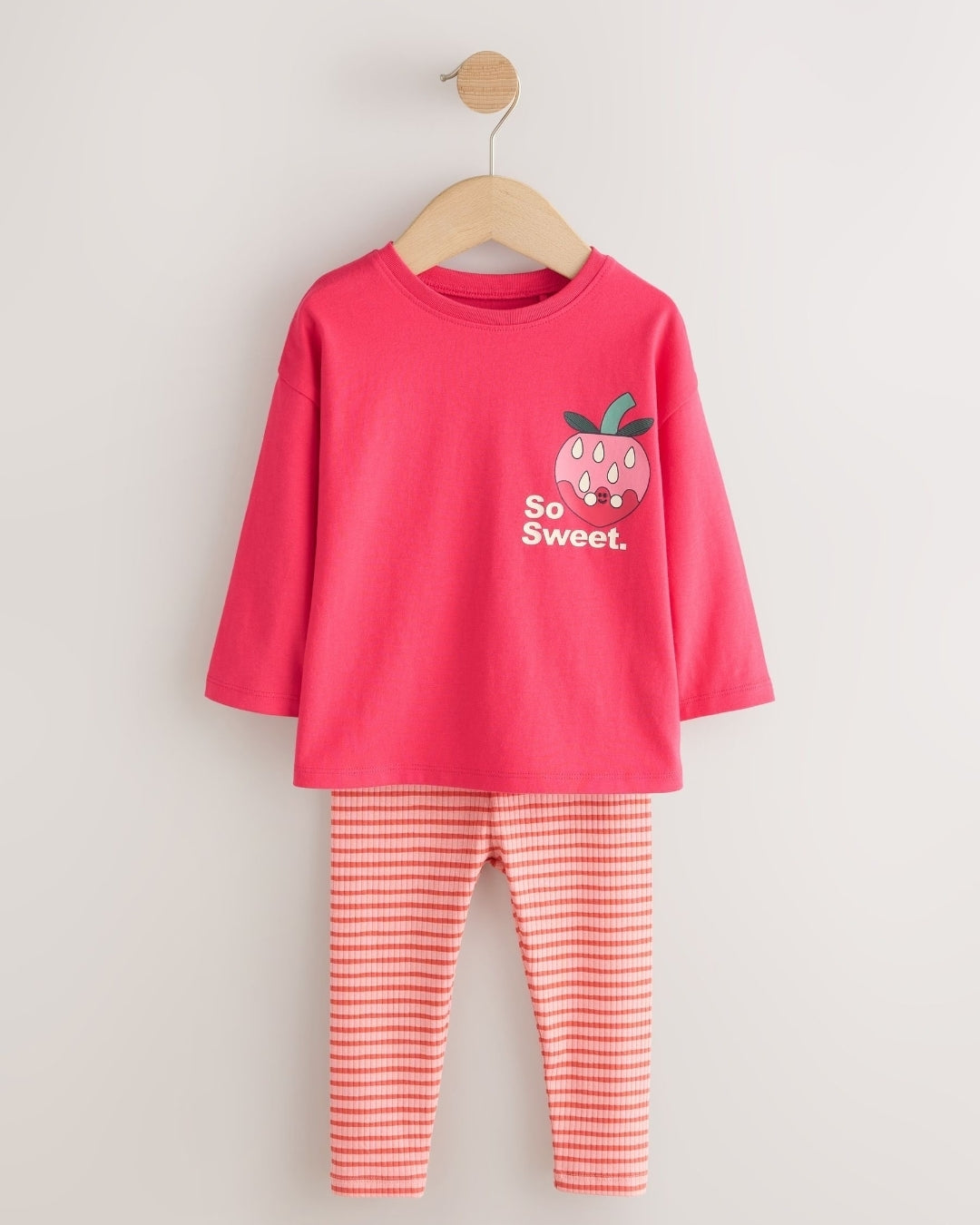 Bright Pink Long Sleeve Top and Leggings Set